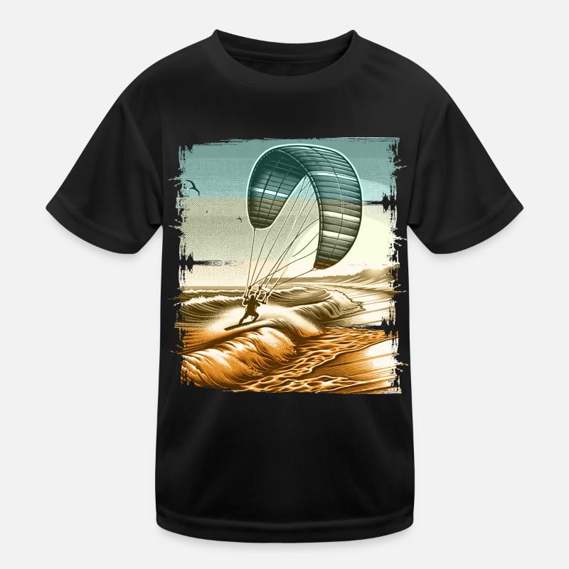 Kitesurfen Kitesurfer Kiteboard Kinder Funktions-T-Shirt