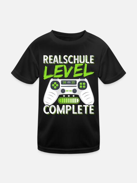 Realschule Abschluss 2025 Realschulabschluss Junge - Kinder Funktions-T-Shirt - Schwarz - Vorne