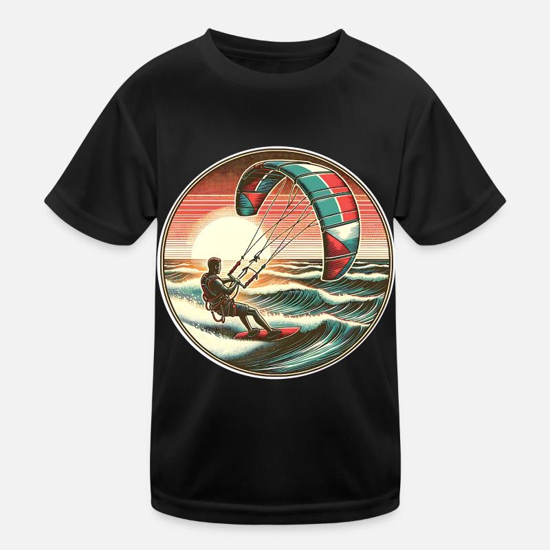 Kitesurfen Kitesurfer Kiteboard Kinder Funktions-T-Shirt