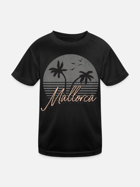 Mallorca - Kinder Funktions-T-Shirt - Schwarz - Vorne