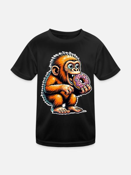 Neanderthal Donut - Kids Functional T-Shirt - black - Front