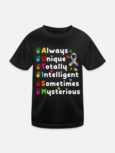 Autismus Autisten - Kinder Funktions-T-Shirt - Schwarz - Vorne