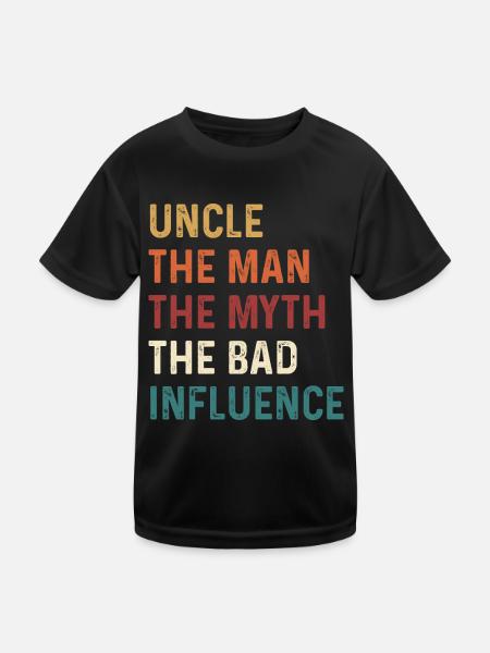L’oncle l’homme Le mythe La mauvaise influence - T-shirt sport Enfant - noir - Devant