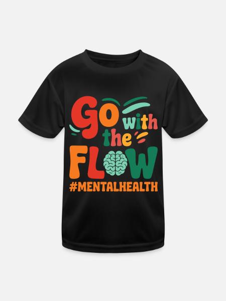 Psychische Gesundheit Mental Health - Kinder Funktions-T-Shirt - Schwarz - Vorne