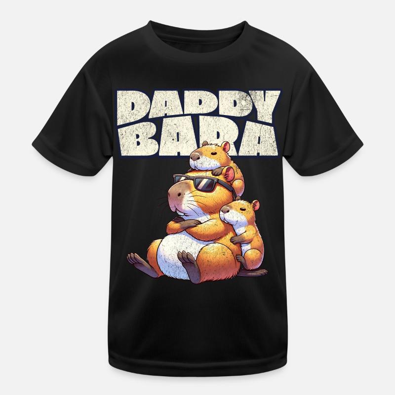 Daddybara Capybara Vater Papa Kinder Funktions-T-Shirt