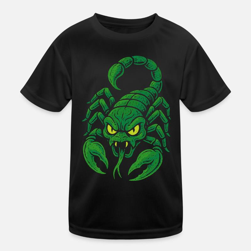 Giftgrüner Skorpion im Comicstil Kinder Funktions-T-Shirt