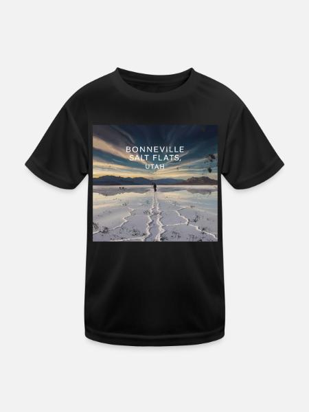 Bonneville Salt Flats Utah - Kinder Funktions-T-Shirt - Schwarz - Vorne