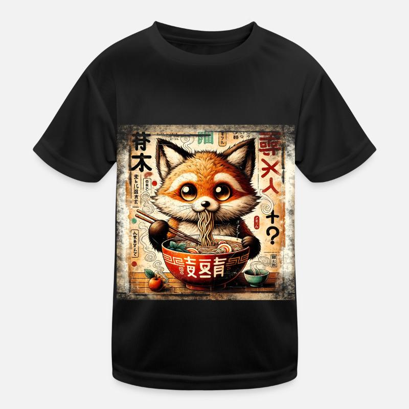 Ramen Fox Grunge Style d’affiche T-shirt sport Enfant