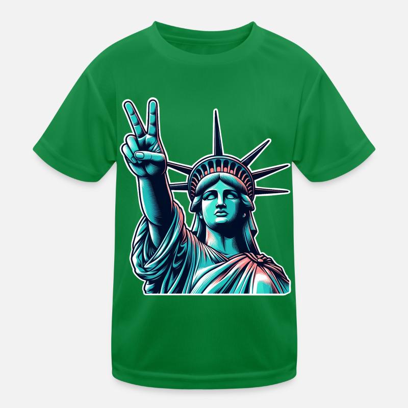 Statue de la Liberté Paix T-shirt sport Enfant