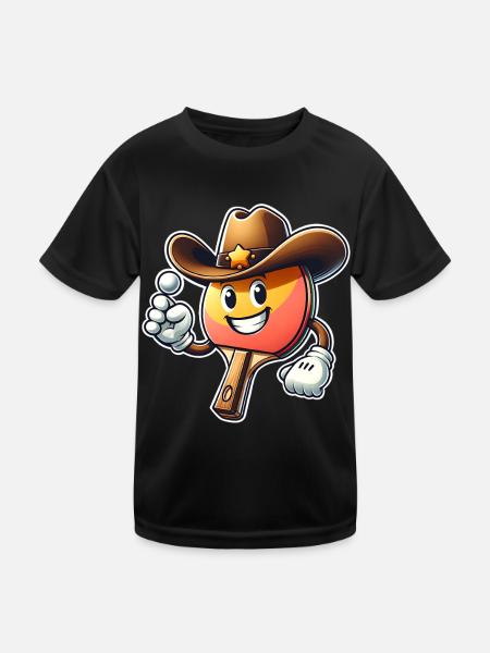 Ping-pong - T-shirt sport Enfant - noir - Devant