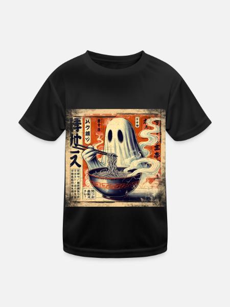 Ramen Geist Grunge Poster Style - Kinder Funktions-T-Shirt - Schwarz