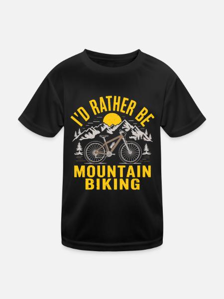 Mountainbike Fahrrad Radsport - Kinder Funktions-T-Shirt - Schwarz