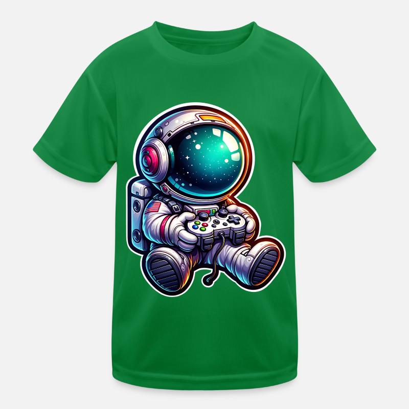 Astronaut Gaming Kinder Funktions-T-Shirt