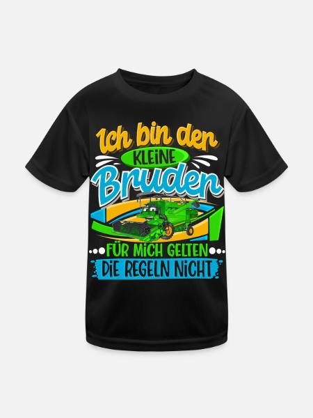 Kleiner Bruder - Kinder Funktions-T-Shirt - Schwarz - Vorne