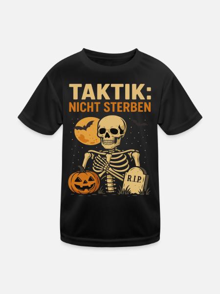Halloween Grusel Kaffee Spruch - Kinder Funktions-T-Shirt - Schwarz - Vorne