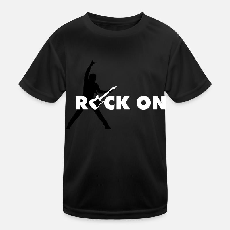 rock_on_b_2c - Kids Functional T-Shirt - black