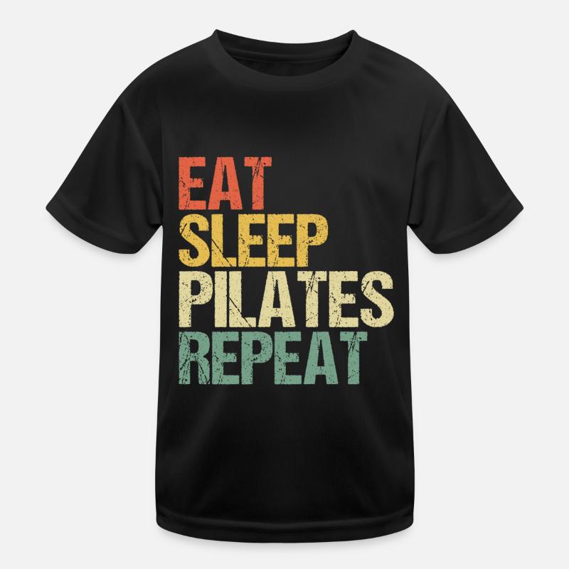 Pilates Eat Sleep Repea Retro T-shirt sport Enfant
