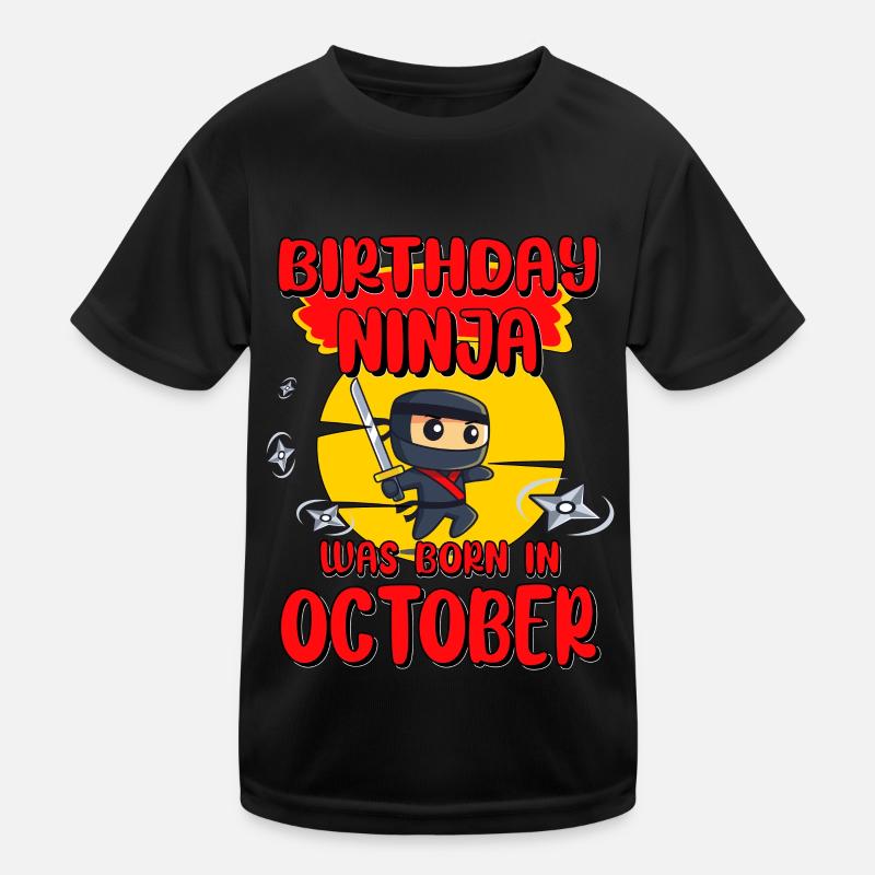 Anniversaire Ninja Octobre Bday Party Cadeau pour Bday T-shirt sport Enfant