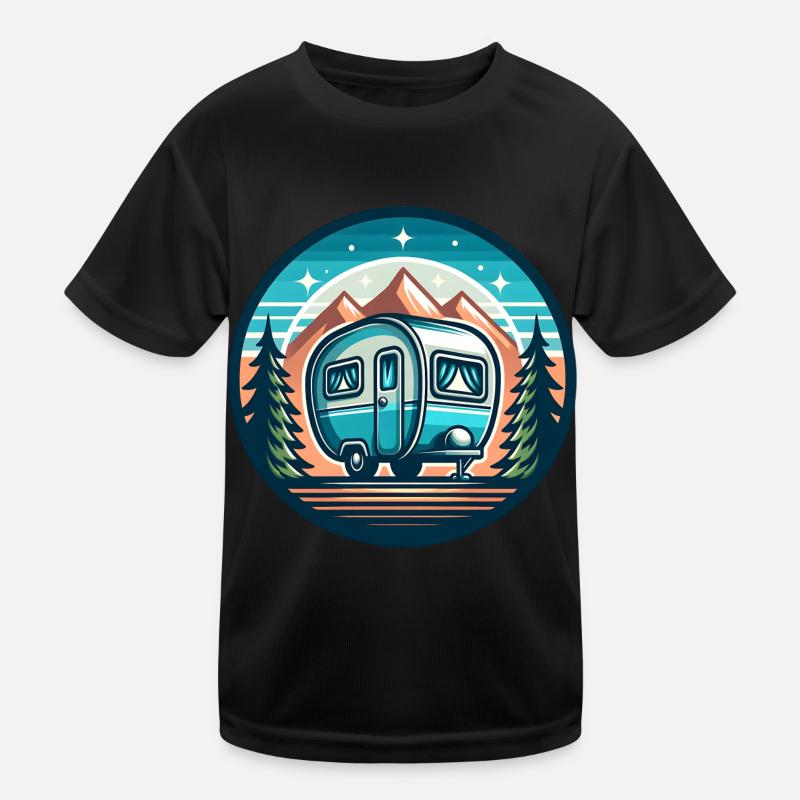 Camping Caravan Kids Functional T-Shirt