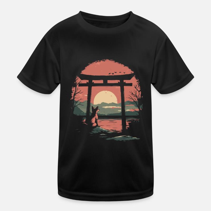 Fuchs Torii Tor Japan Kinder Funktions-T-Shirt