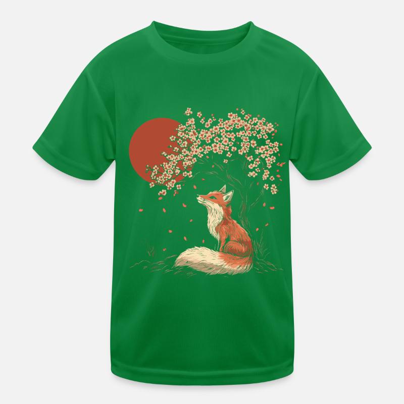 Fuchs Sakura Baum Kirchblüte Japan Kinder Funktions-T-Shirt