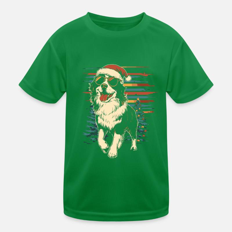 Cool Australian Shepherd Christmas Kids Functional T-Shirt