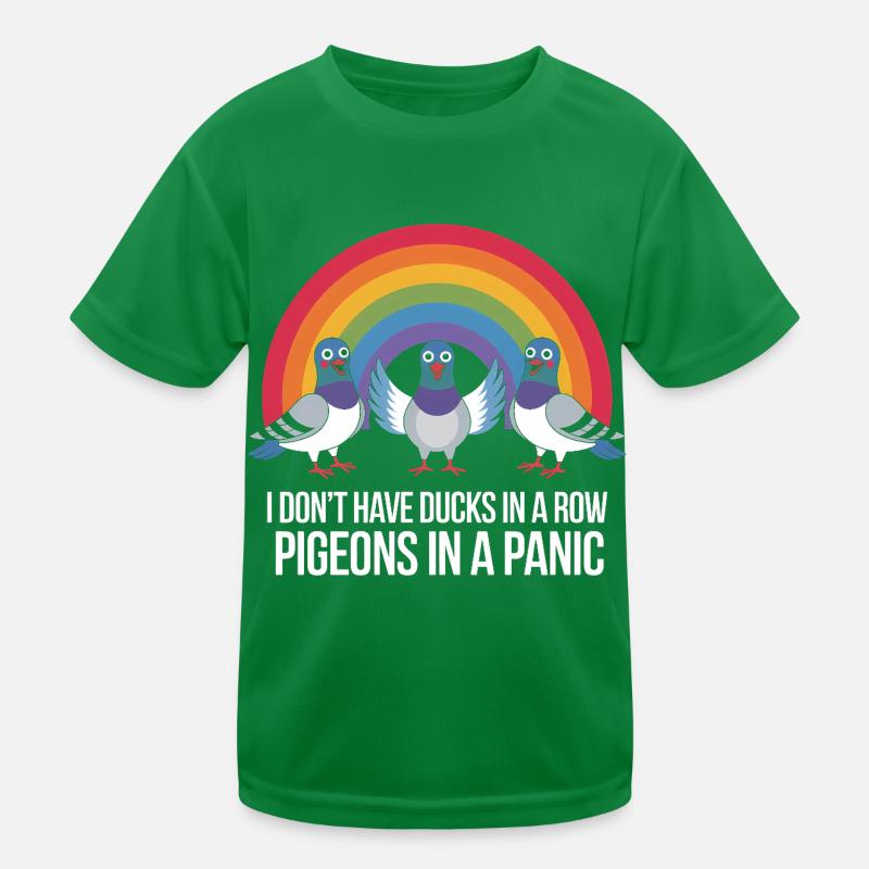 Pigeon Panic Humor Kinder Funktions-T-Shirt