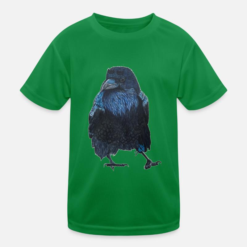 Raven Crow Walking Kids Functional T-Shirt