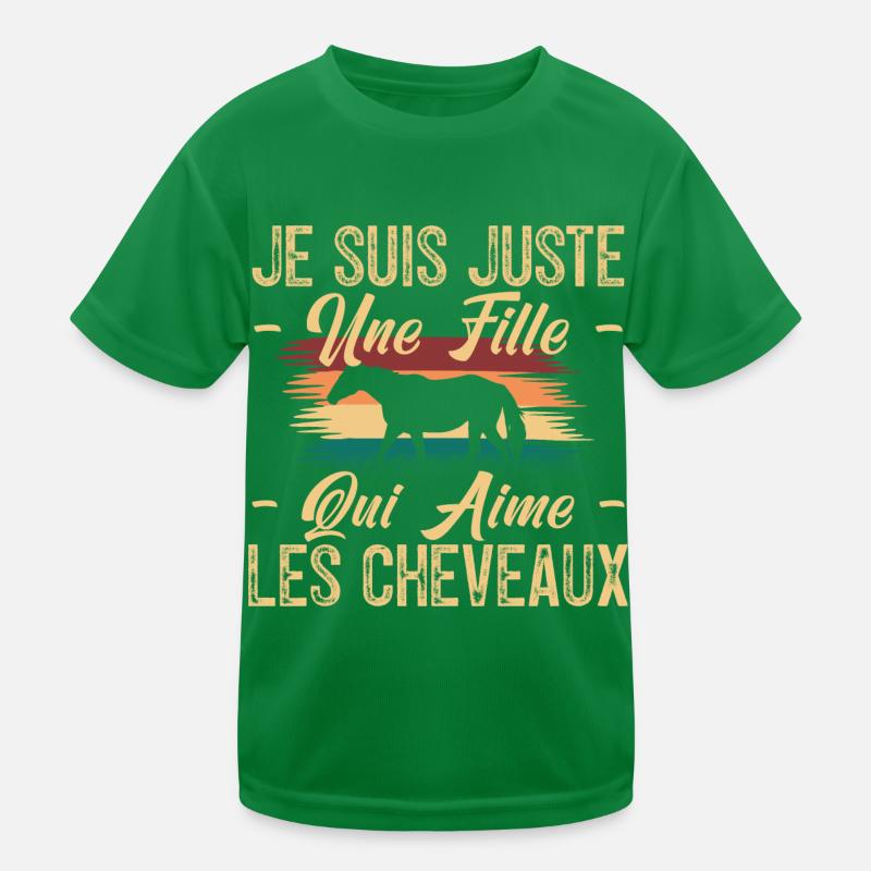 Cadeau cavalière. Amoureuse du cheval. T-shirt sport Enfant