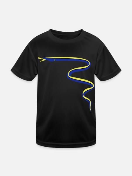Fisch, Nasen-Muräne - Kinder Funktions-T-Shirt - Schwarz - Vorne