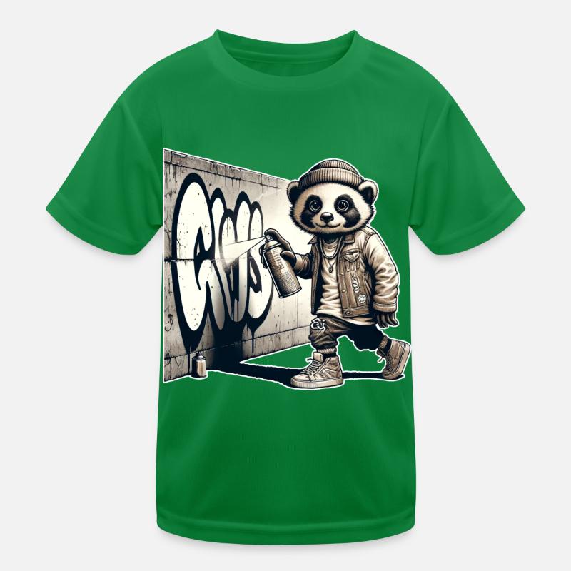 Panda Graffiti Kinder Funktions-T-Shirt