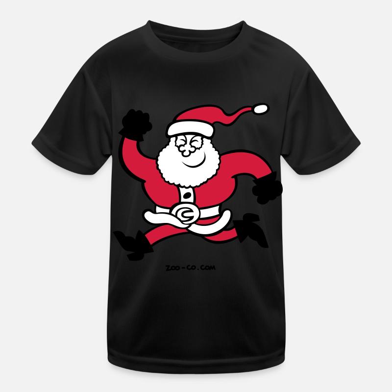 Running Santa Claus - Kids Functional T-Shirt - black