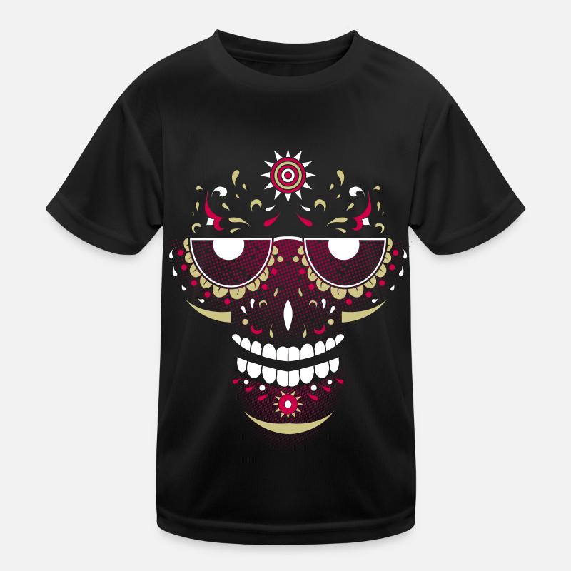 Lächelnder Schädel Kinder Funktions-T-Shirt