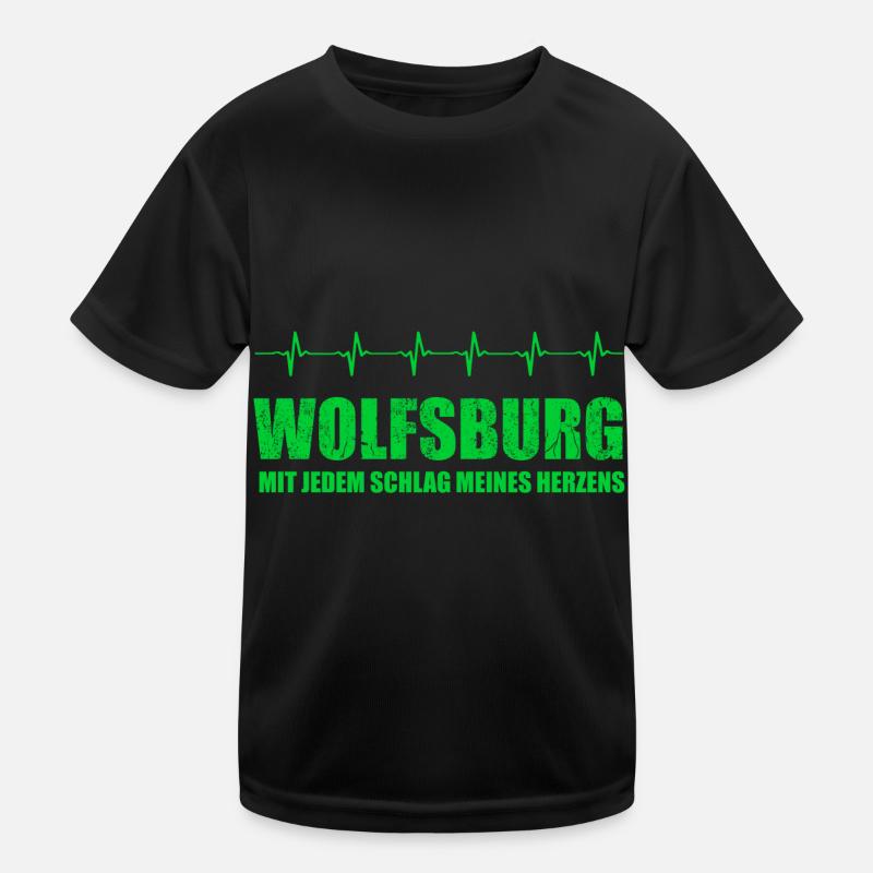 WOLFSBURG-Geschenk - Kinder Funktions-T-Shirt - Schwarz