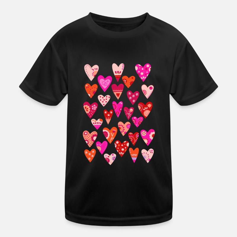 Hearts - Kids Functional T-Shirt - black