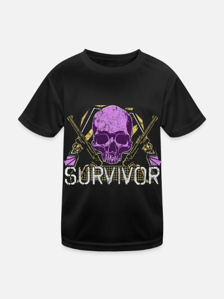Spruch Totenkopf - Kinder Funktions-T-Shirt - Schwarz - Vorne