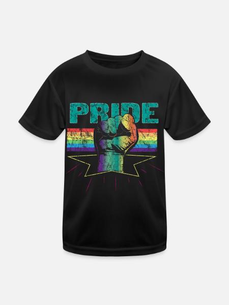 LGBT Retro Vintage Geschenk - Kinder Funktions-T-Shirt - Schwarz - Vorne