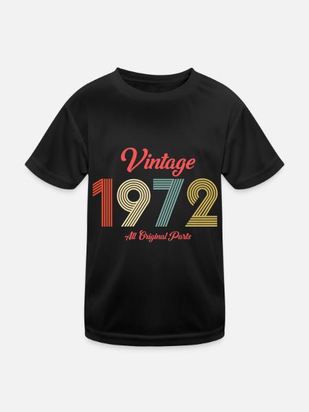 1972 - Kinder Funktions-T-Shirt - Schwarz