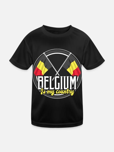 Belgien Europa Herkunft - Kinder Funktions-T-Shirt - Schwarz - Vorne