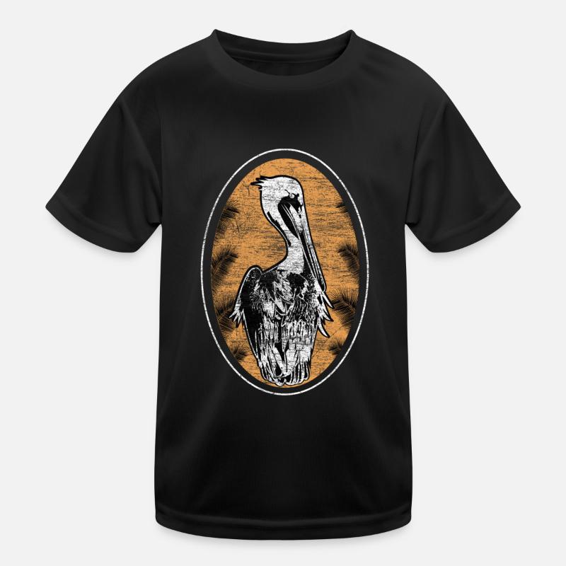 Pelikan Geschenk - Kinder Funktions-T-Shirt - Schwarz