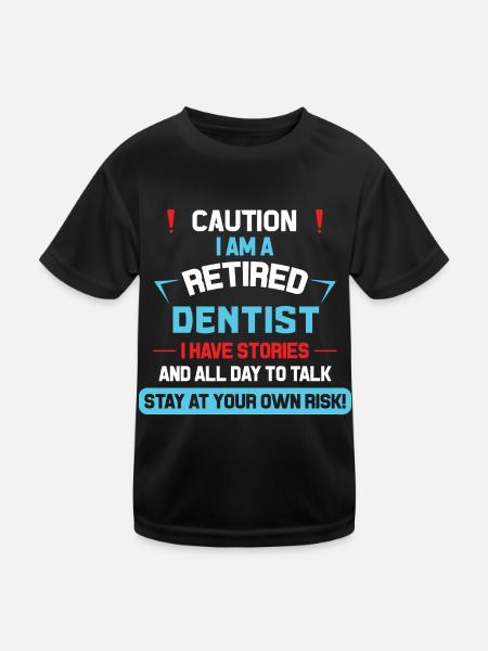 Zahnarzt Rentner - Kinder Funktions-T-Shirt - Schwarz - Vorne