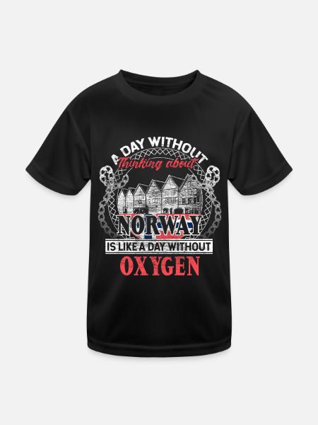 Norway Viking Europe Gift - Kids Functional T-Shirt - black - Front