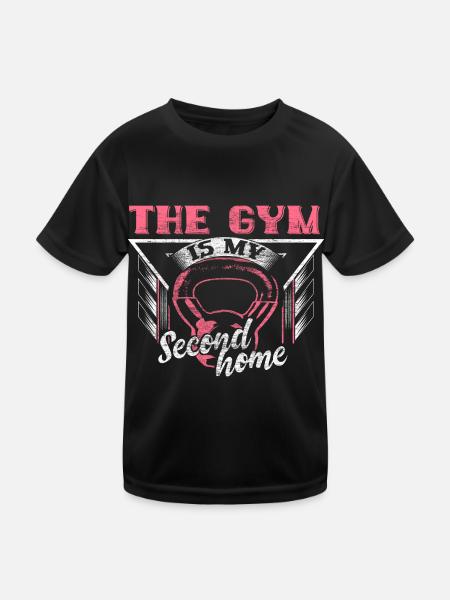 Girl Fitness Figure - Kids Functional T-Shirt - black - Front