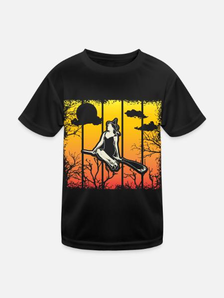Halloween Witch Witches October Gift - Kids Functional T-Shirt - black - Front