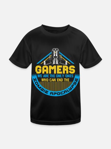 Zombie Apokalypse Zombies Spruch - Kinder Funktions-T-Shirt - Schwarz - Vorne