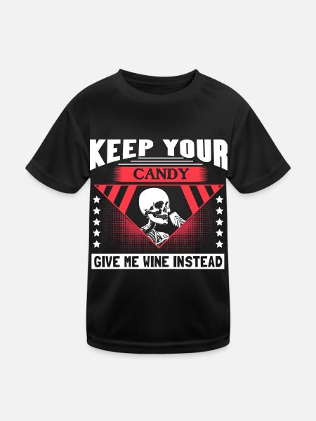 Halloween Skelett Gruselig Geschenkidee - Kinder Funktions-T-Shirt - Schwarz - Vorne