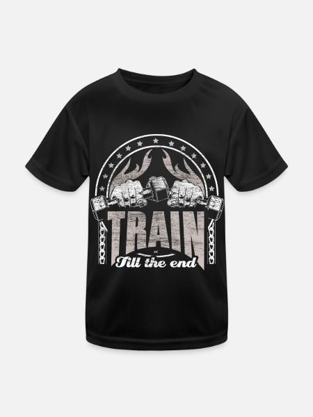 Cadeau d’entraînement d’haltérophilie - T-shirt sport Enfant - noir - Devant