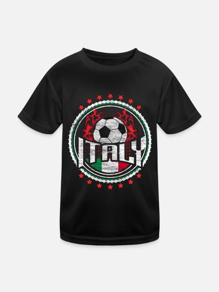 Italy Football Flag Football Player Gift - Kids Functional T-Shirt - black - Front