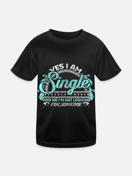 Single Beziehung Geschenkidee - Kinder Funktions-T-Shirt - Schwarz - Vorne