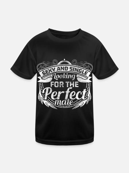 Single Stolz Lustig - Kinder Funktions-T-Shirt - Schwarz